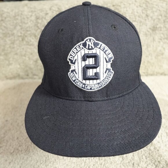 New York Yankees Hat Blue Derek Jeter Snapback New Era 100% Wool